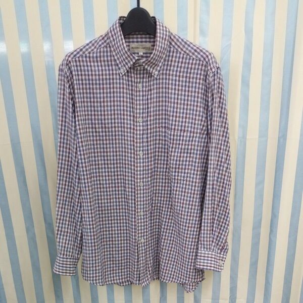 MAXIME LABERIE PARIS ボタンダウン 長袖シャツ チェック メンズカジュアルシャツ
