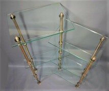 Japan　antique　Glass shelves　ガラス棚　六段連結五本柱　display　置棚　飾り棚　小物陳列　レトロ　宝石　アクセサリ　小雑貨　日本製_画像3