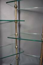 Japan　antique　Glass shelves　ガラス棚　六段連結五本柱　display　置棚　飾り棚　小物陳列　レトロ　宝石　アクセサリ　小雑貨　日本製_画像4