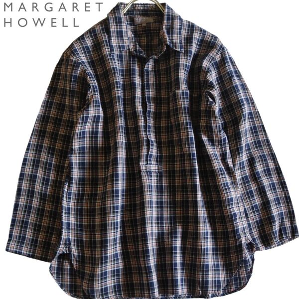 【MARGARET HOWELL】極美品 麻100% 七分袖シャツ★