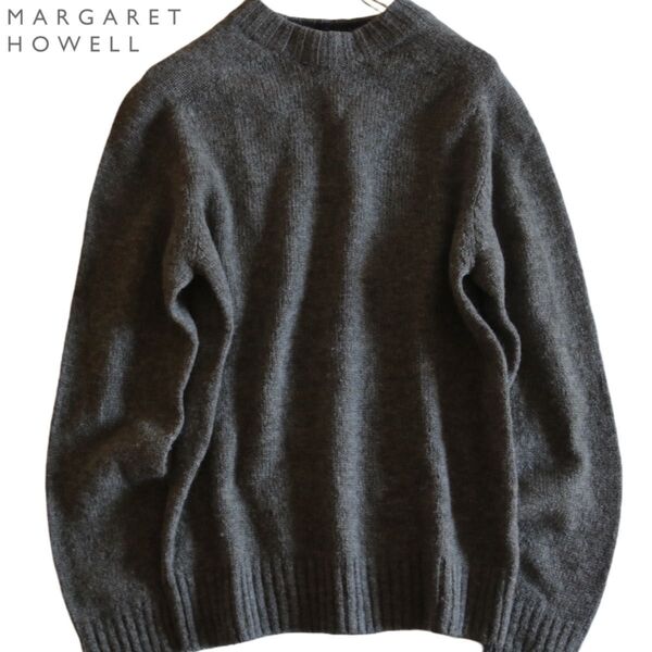 【MARGARET HOWELL】ニット セーター ラグランスリーブ 灰★