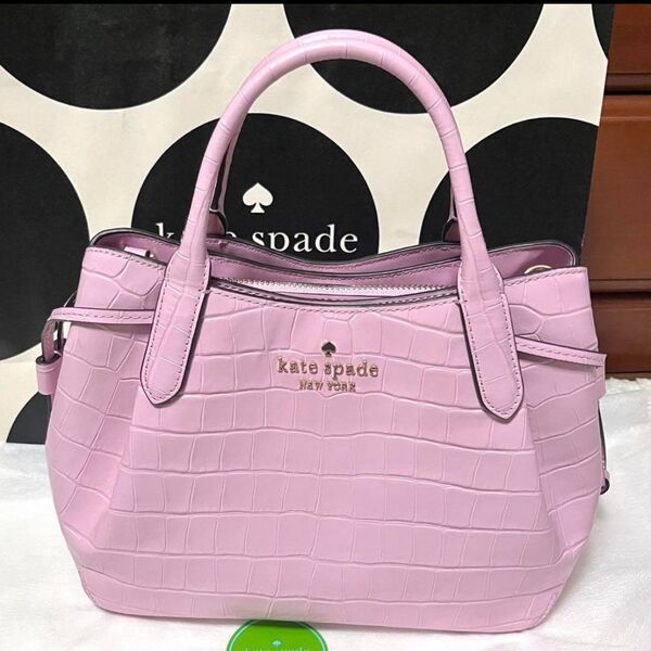 美品 kate spade ピンク ハンドバッグ スモール サッチェル 正規品 レザー ハンドバッグ ケイトスペード