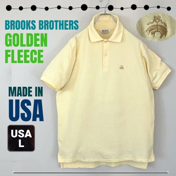 ブルックスブラザーズ/ゴールデンフリース★80s~三角タグ/USA製★鹿の子ポロシャツ★BROOKS BROTHERS★USA/L