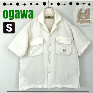 ogawa/campal アウトドアギア★オープンカラー/ガーゼシャツ★立体ポケット/半袖★キャンプ/オガワ キャンパル★メンズS