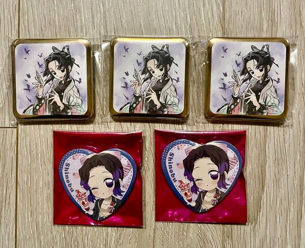 鬼滅の刃 ufotable DINING スクエア缶バッジ ストロベリーフェスティバル ハート缶バッジ しのぶ5点