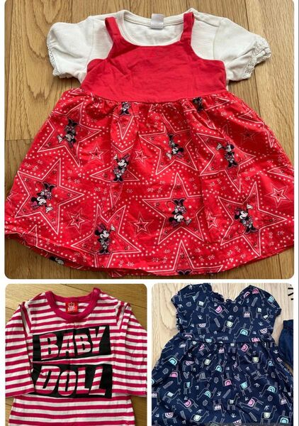 合計3点 GAP ワンピース Disney ロンT ベビードール 18ヶ月〜24ヶ月 80cm 女の子 赤 紺