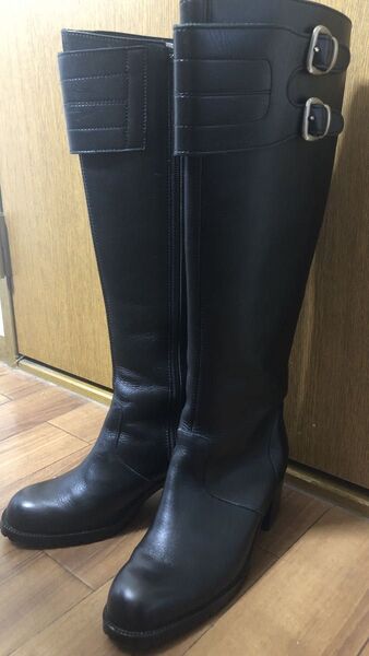 皮革?ロングブーツ 24.0cm