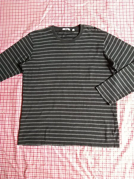 UNIQLO ユニクロ ソフトタッチ ボーダークルーネックTシャツ サイズXL