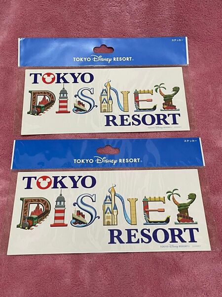 ディズニーリゾート ロゴ ステッカー 2枚セット ディズニーランド ディズニーシー シンデレラ城 SSコロンビア 船