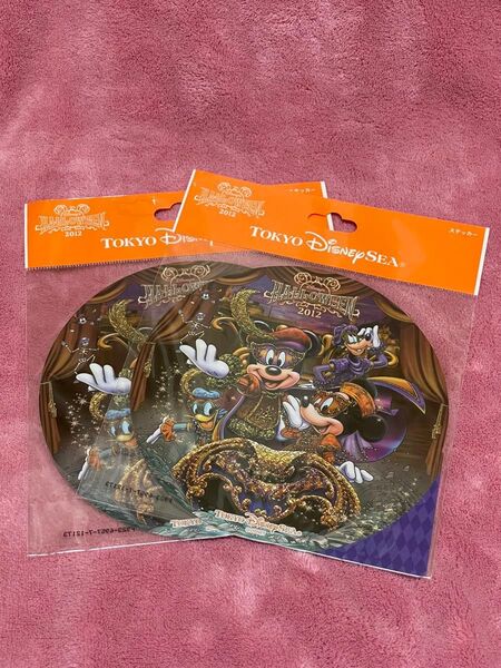 ディズニーシー ハロウィン2012 ステッカー 2枚セット マウスカレード ミッキー ミニー ドナルド グーフィー スケルトン