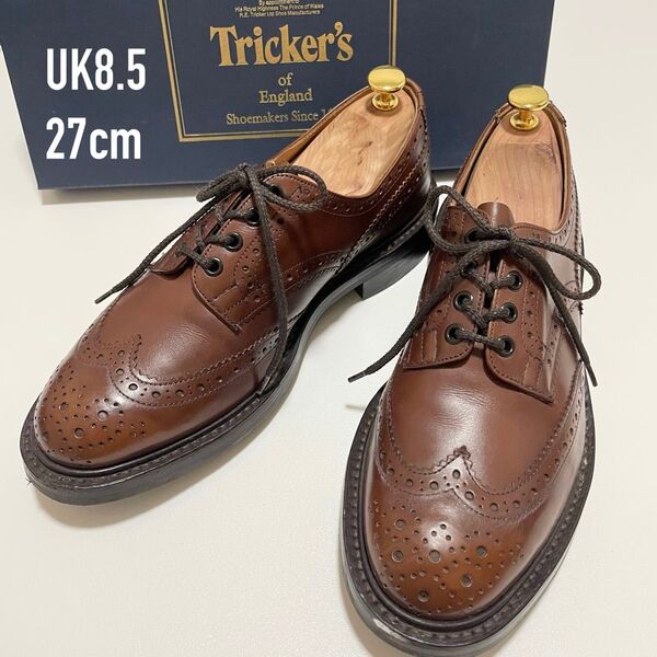 トリッカーズ M5633 バートン UK8.5 カントリーシューズ 27cm相当 ウイングチップ