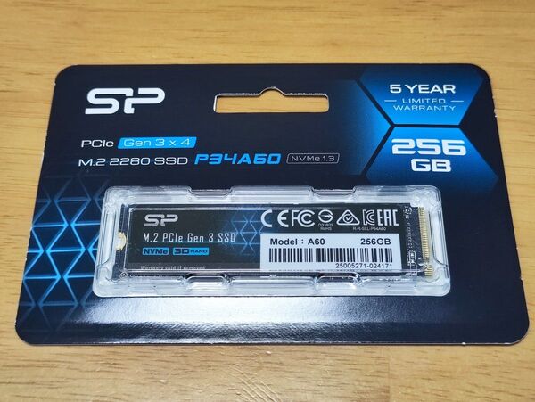 新品未開封 シリコンパワー SP256GBP34A60M28 P34 A60 M.2 SSD 256GB NVMe PCIe3.0