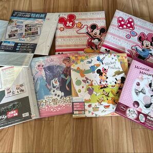 未使用 ディズニー アルバム5冊&増える替え台紙25枚セット ミッキー&ミニー フレンズ アナ雪 美白色台紙 プラコート台紙 写真