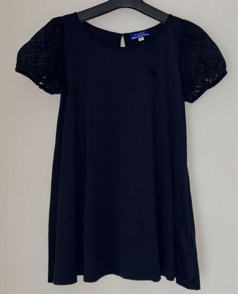 BURBERRY バーバリーBLUE LABEL 半袖AラインTシャツ ネイビー38