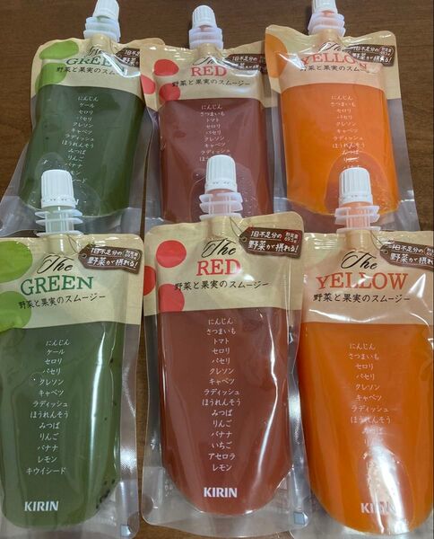 キリン KIRIN 野菜と果実のスムージー Yellow Green Red お試し6個セット