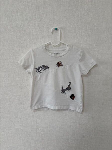 graniph グラニフ トムとジェリー 半袖 100 刺繍 Tシャツ キッズ 子供 男の子 女の子