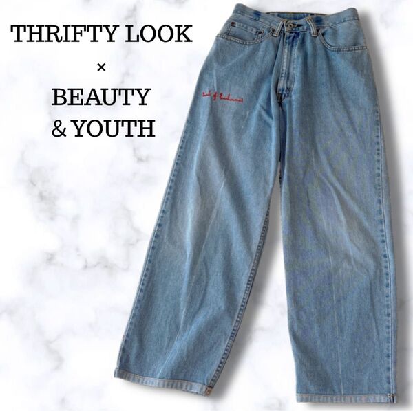 スリフティールック×ビューティアンドユース THRIFTY LOOK×BEAUTY&YOUTH 再構築 リメイク デニムパンツ M
