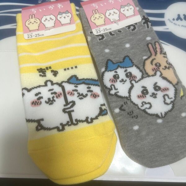 新品2足【ちいかわ】キャラクター ソックス 靴下 23-25