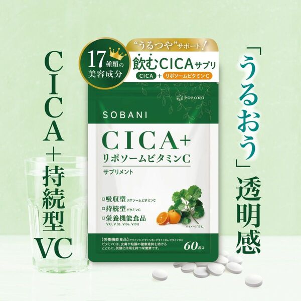 CICA ビタミンC コラーゲン ヒアルロン酸 リポソーム ビタミンC シカ プラセンタ セラミド ハトムギ ツボクサ 無添加