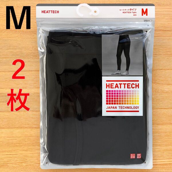 2枚 ヒートテック タイツ スパッツ 前開き 黒 ブラック M ユニクロ UNIQLO