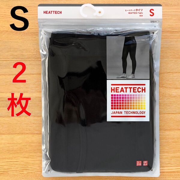 2枚 ヒートテック タイツ スパッツ 前開き 黒 ブラック S ユニクロ UNIQLO