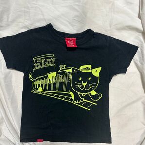 ojico Tシャツ 黒 猫 電車 100
