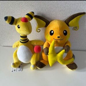 新品未使用品 ライチュウ&デンリュウ もふぐっとしっぽみてみて!ぬいぐるみ