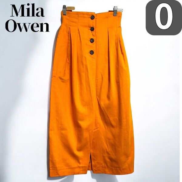 Mila Owen ロングスカート S レディース ボトムス タイト オレンジ ミラオーウェン