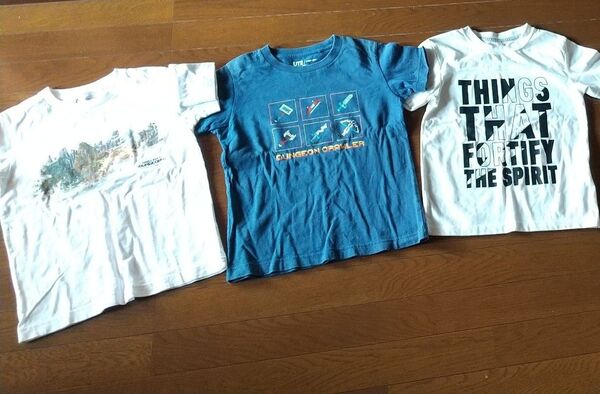 130cm 半袖Tシャツ3枚 マインクラフトTシャツユニクロほか