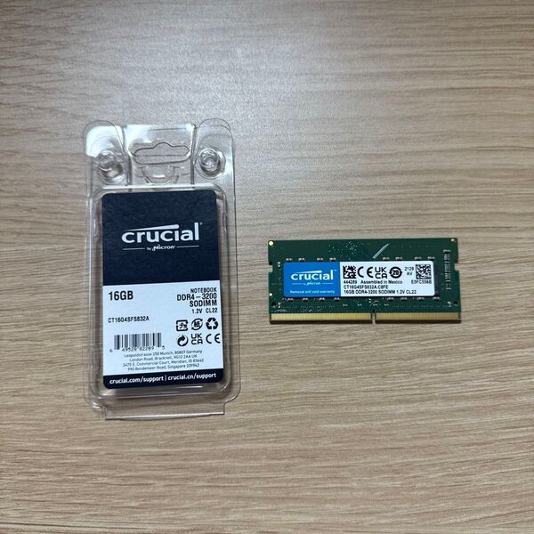 DDR4-3200 16GB SODIMM crucial ノートPC用メモリ CT16G4SFS832A
