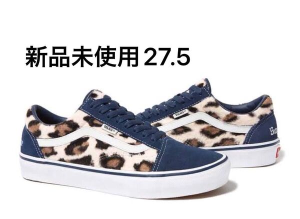 supreme vans old school ネイビー 27.5 バンズ シュプリーム レオパード