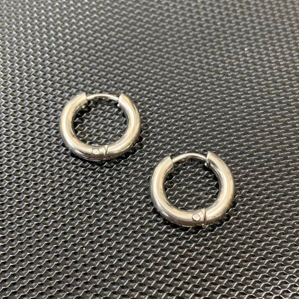 フープリングピアス 両耳ペア シルバー 8mm サージカルステンレス