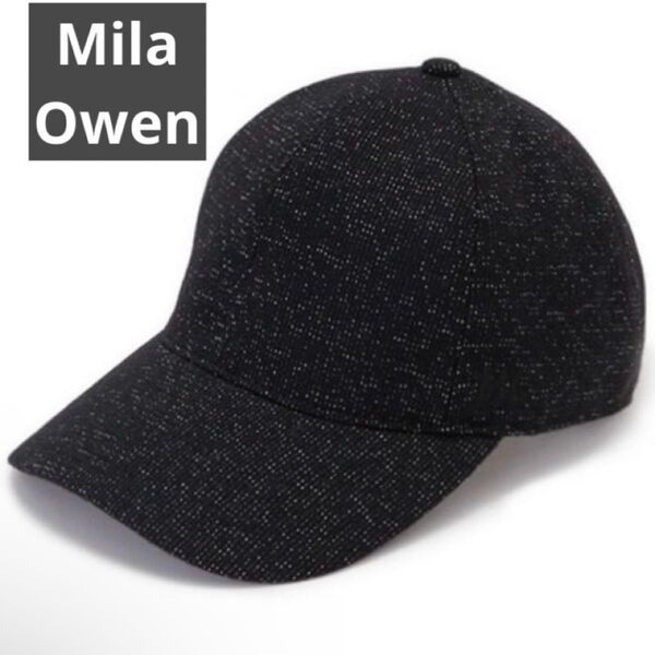 Mila Owen ベーシックロゴ刺繍キャップ 帽子 ブラック 黒 ミラオーウェン