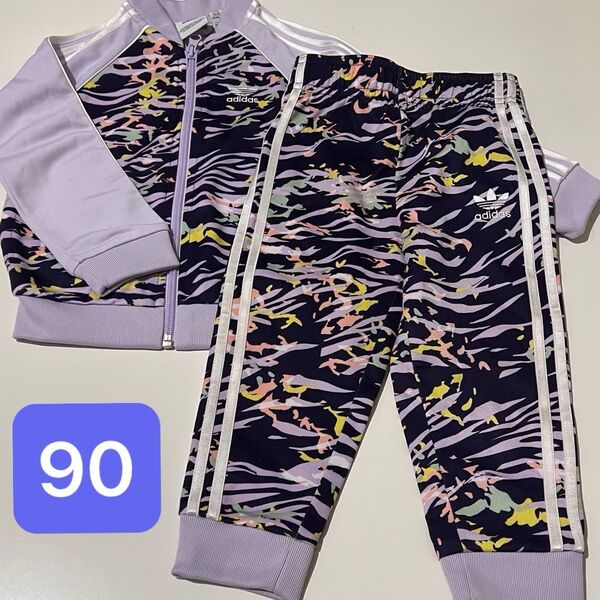 【90】adidas 迷彩 トラックジャケット パンツ ジャージ上下 セットアップ カモフラ 紫 パープル アディダス
