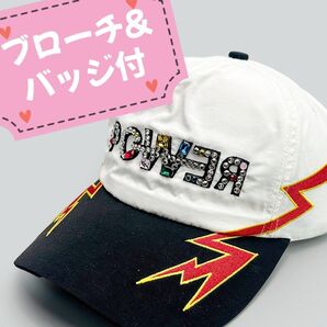 【ブローチ付】G-DRAGON POWER キャップ ラインストーンロゴ ジヨン ジードラゴン peaceminusone 帽子