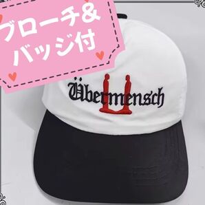 【ブローチ付】G-DRAGON ジヨン Ubermensch キャップ レッド ジードラゴン 帽子 gdragon CAP