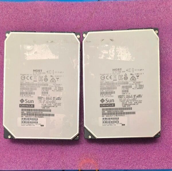 【2台/計16TB】HGST SAS HDD 8TB 12Gb 7200RPM 3.5インチ