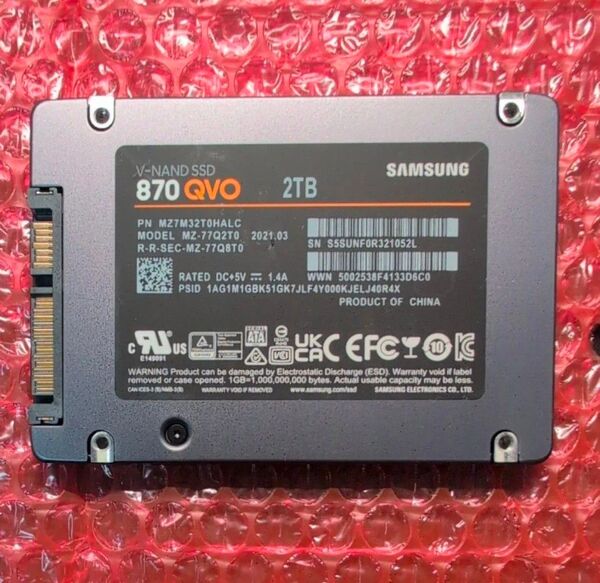 【正常判定品】SAMSUNG 870 QVO 2TB 2.5インチ SATA SSD