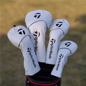 テーラーメイドTaylorMadeヘッドカバー 4個セット ホワイト