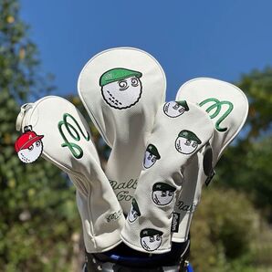 大人気4点セット キャディーマルボンゴルフクラブカバー ヘッドカバー ホワイト