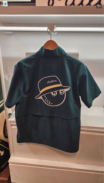 新品 春夏マルボンMalbonゴルフジャケットシャツ メンズ 半袖グリーン XXL
