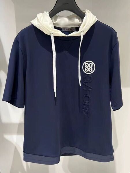 ジーフォアゴルフウェア メンズパーカー 半袖シャツ XXL
