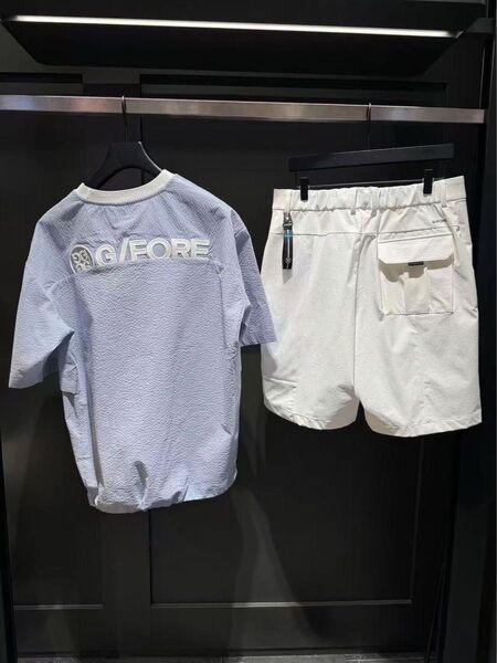 G/FORE ジーフォア ゴルフ メンズ シャツ 半袖 トップス カットソー M ブルー