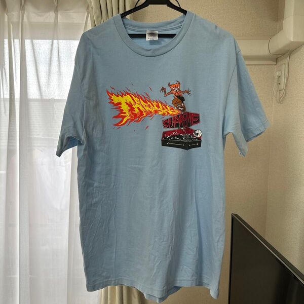 Supreme x Thrasher Back Tail Tee Blue M サイズシュプリーム スラッシャー