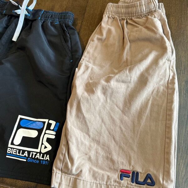 FILA 水着 海パン 黒 ブラック 130㎝キッズ 子供 男の子ハーフパンツ140㎝