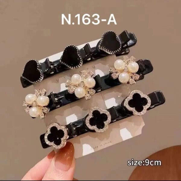 【新品N.163】3個セット編み込み風 3連 ヘアクリップ ヘアピン 髪飾り 値下げ不可 1セットを選んでください