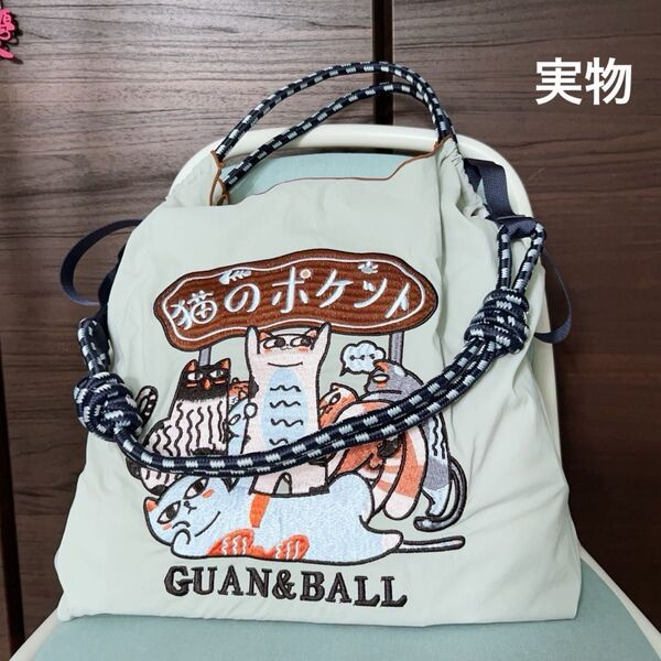 【新品N.074】1点 可愛らしいバッグ 猫 刺繍トートバッグ エコバッグ ストラップ付き Mサイズ お値下げ不可