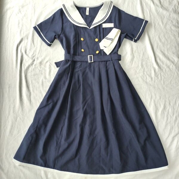 セーラー服 ワンピース 半袖 紺色 ハロウィン 衣装 JK 制服 コスチューム