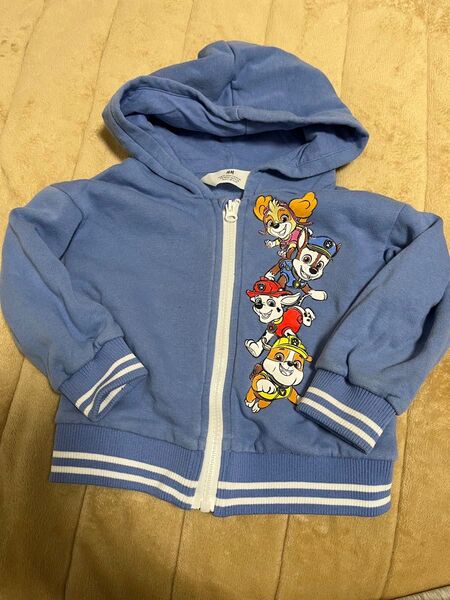 H&M 90 パウパトロール パーカー ブルー 裏起毛