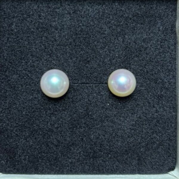 【花珠のテリ!おすすめ】天然あこや真珠 8.4mm pt900 ピアス プラチナ 花珠ピアス 花珠真珠 無調色 オーロラ